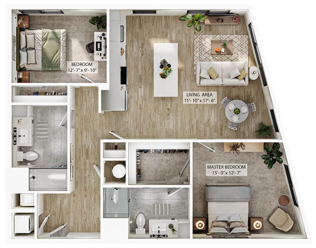 Floor plan 2 Bed/2 Bath-B6