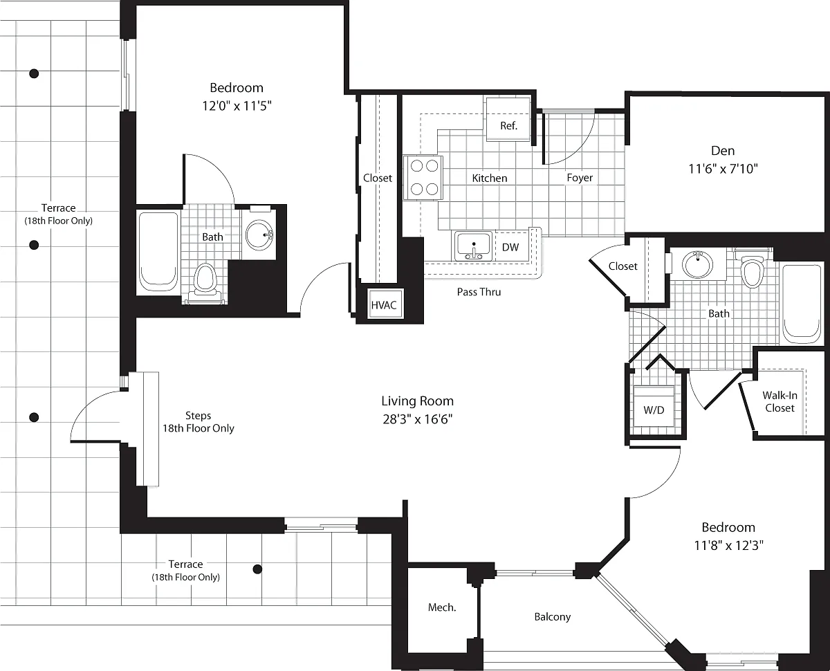 Floor plan 2 Bedrooms P
