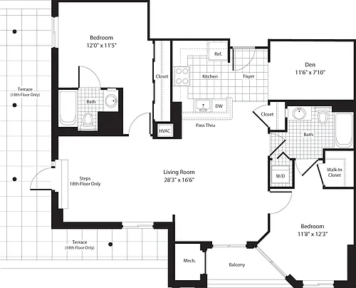 Floor plan 2 Bedrooms P