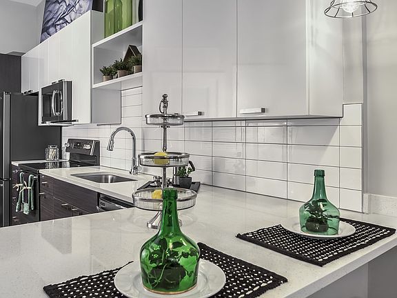 Modern glass cooktops on the fifth floor