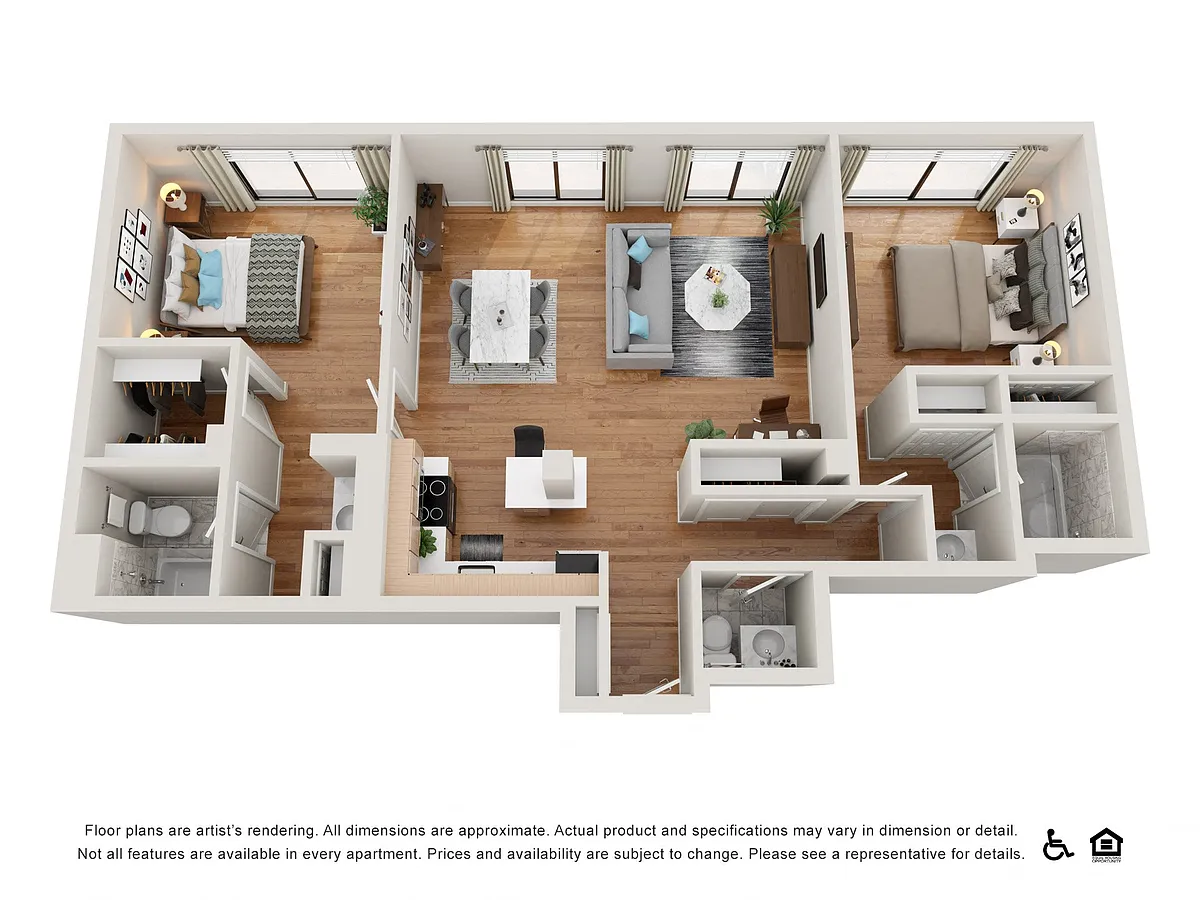 Floor plan 2 Bedroom 2.5 Bath B