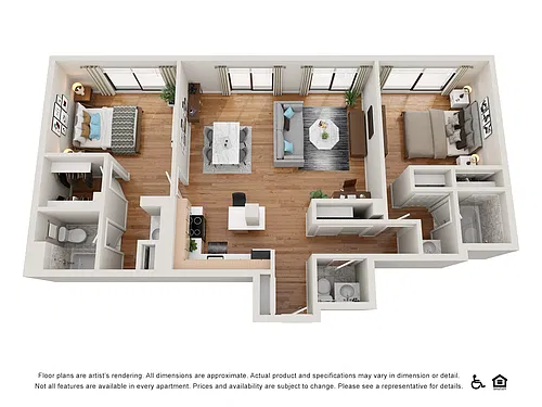 Floor plan 2 Bedroom 2.5 Bath B