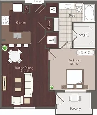 Floyd | 1 bedroom floor plan | renovated Floyd | 1 bedroom floor plan | renovated