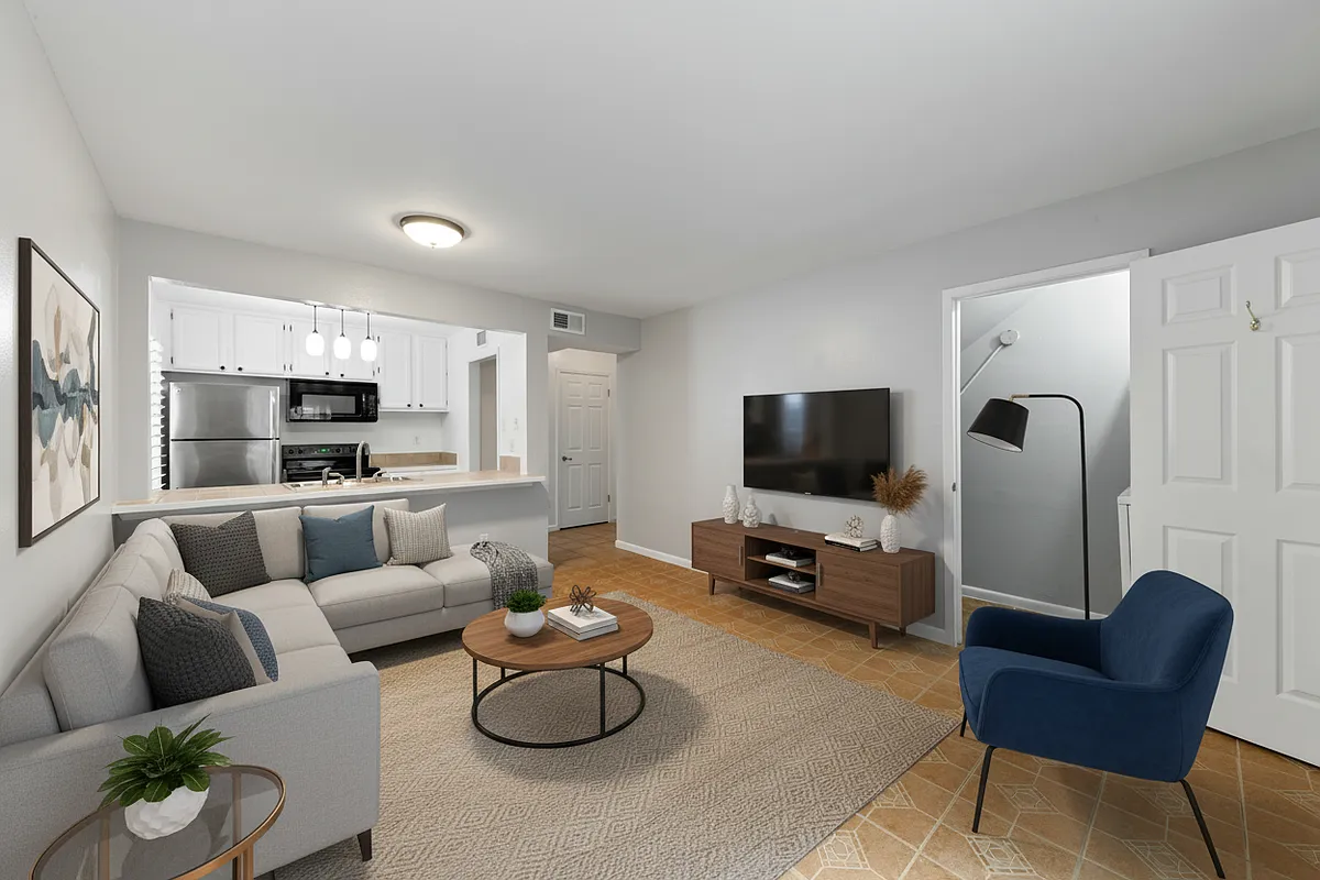 Living room - Virtual staging - 701 Rosedale St #H