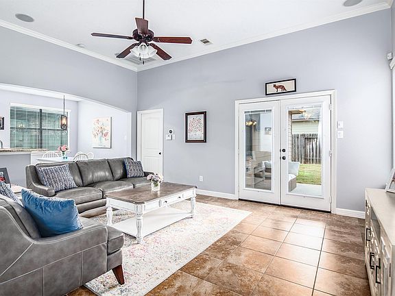 Spacious family room overlooking the covered patio