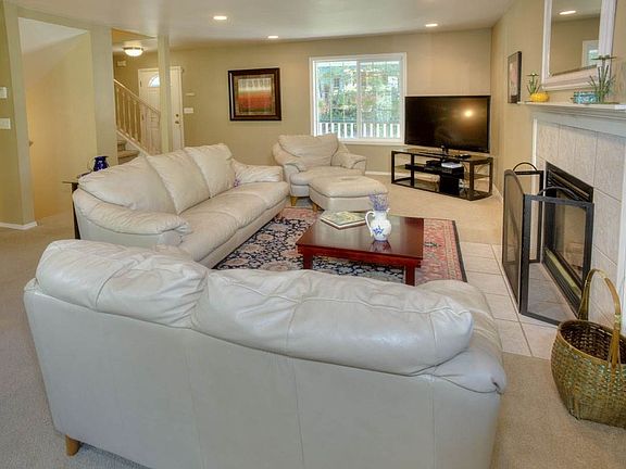 Living area with fireplace