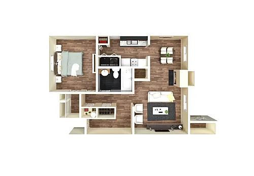 Floor plan 1 Bedroom 1 Bath