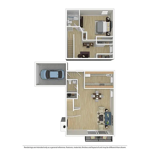 Floor plan 1 Bedroom _ 1.5 Bath