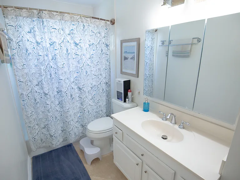 sparkling clean bathroom (professional cleaner comes bi-weekly)