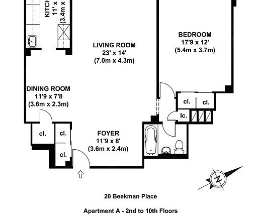 2nd image of 20 Beekman Pl #3AA