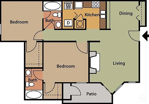 Floor plan 2 Bedroom Standard