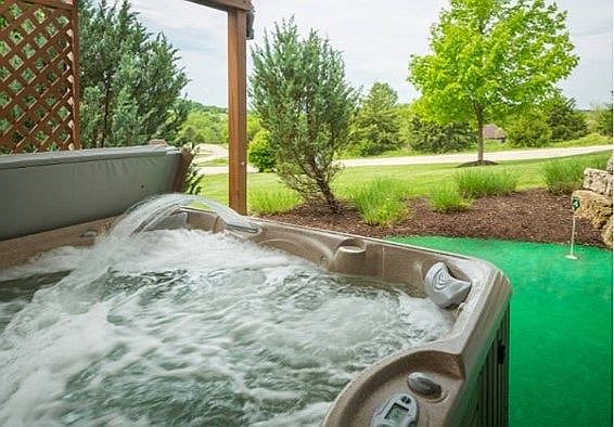 8 person hot tub and patio