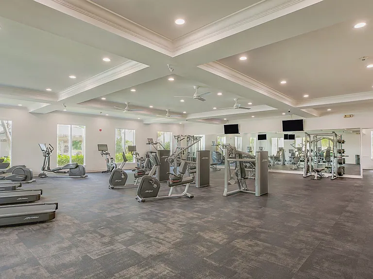Spacious fitness center with state of the art equipment
