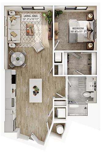 Floor plan 1 Bed/1 Bath-A7