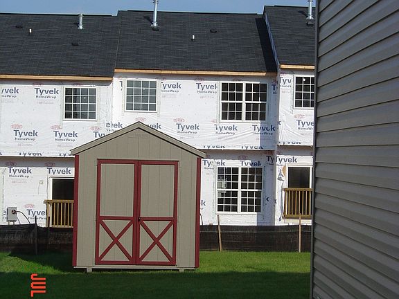 8X14 Shed; Townhouse construction to the rear is complete.