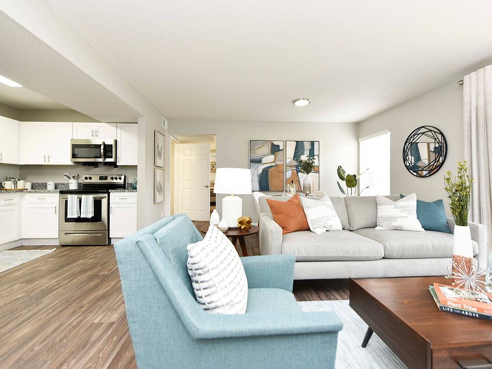 Living Room with Hardwood Style Flooring