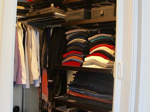 Walk in closet in main bedroom