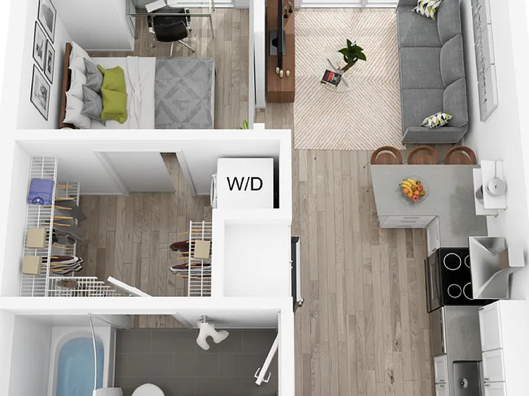 Plan K | 1 bedroom, 1 bathroom Plan K | 1 bedroom, 1 bathroom