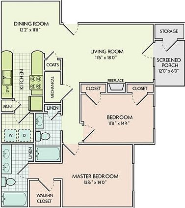 2 bedroom 1109 Square feet