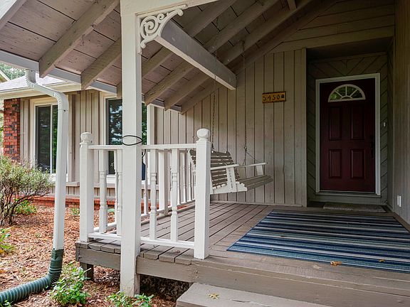 Porch swing for morning coffee