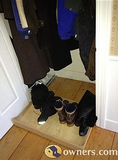 Even a roll-out boot tray in the front hall closet!