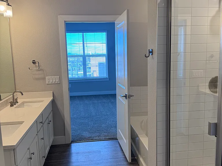 Master bath with a huge walk in closet and incredible mountain views