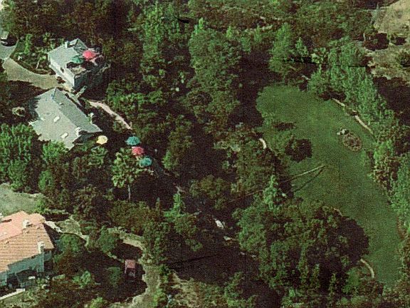 Arial view of the wildlife habitat. Property was cerified with the National Wildlife Federation on January 17, 1996. La Casita is the small house in the upper left hand corner.