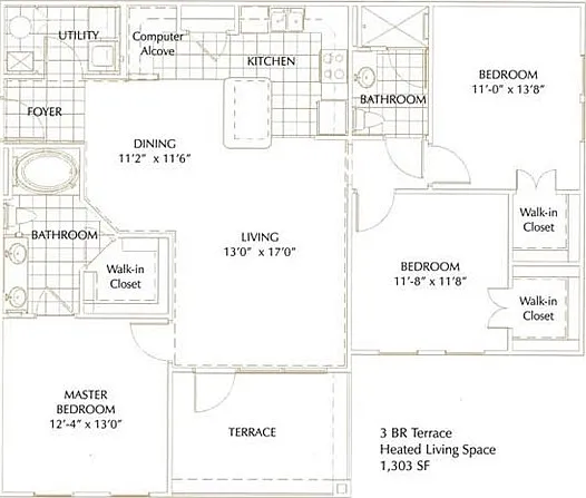 3 bedroom floor plan