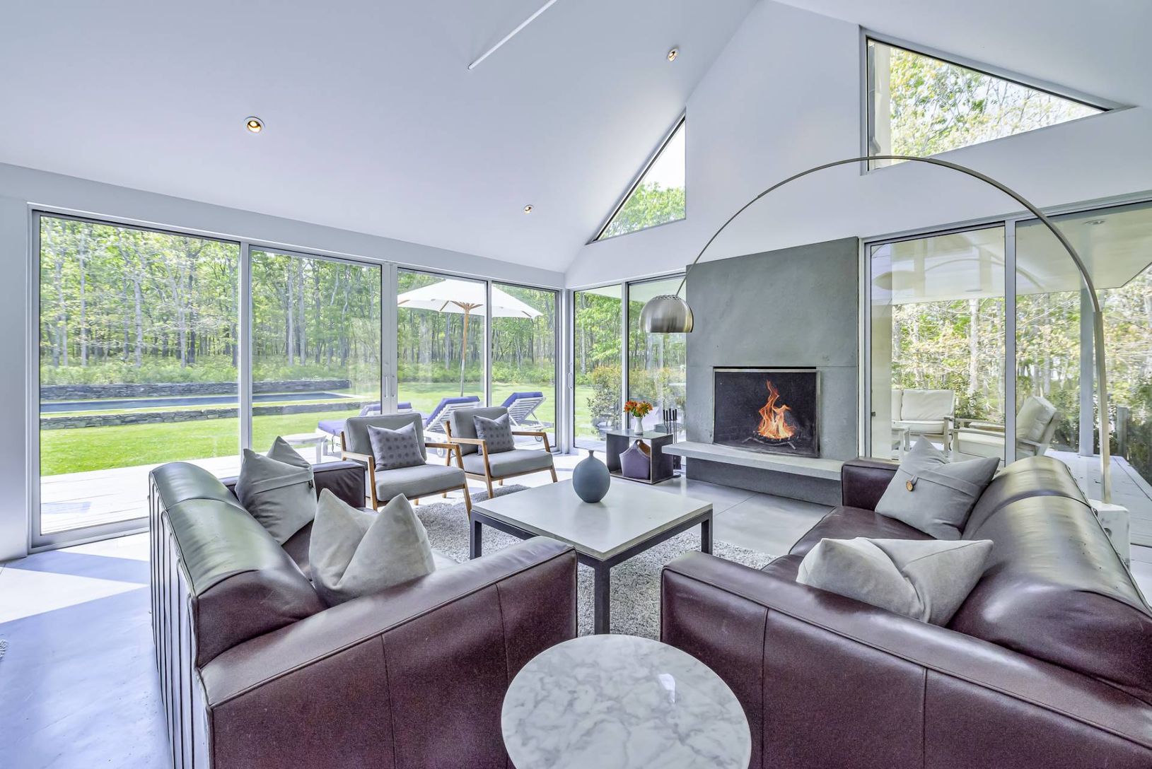 Glass Doors & Soaring Ceilings