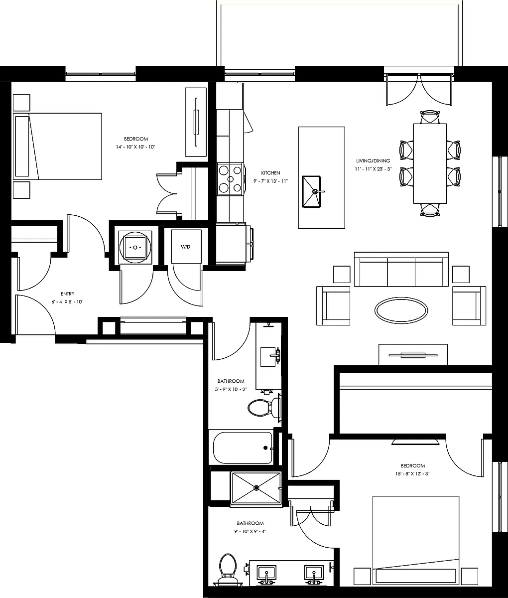 Floor plan B6 - Two Bedroom