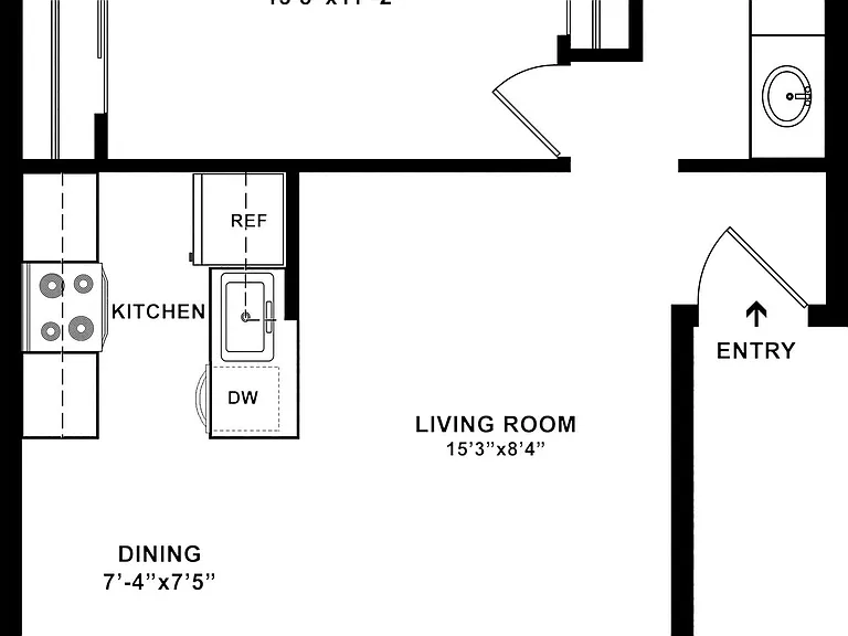 1 BD / 1 BA 644 SF