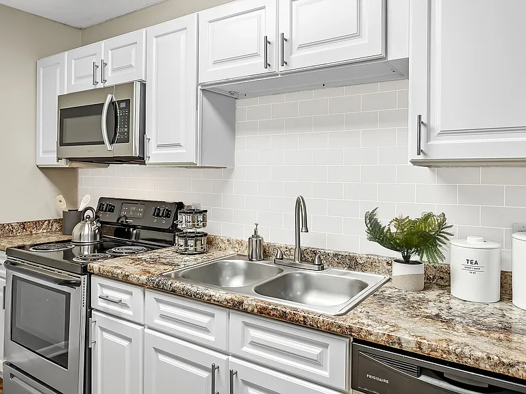 Enjoy a fresh new look in our kitchens with a modern subway tile backsplash, effortlessly marrying style and functionality.