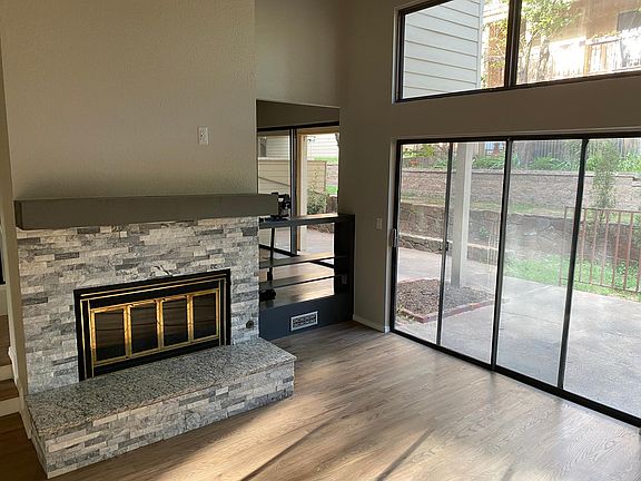 Living Room (Fireplace and Patio Door)