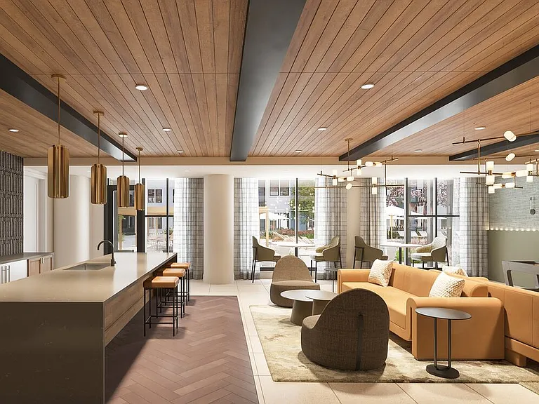 Lounge with entertaining kitchenette (Rendering)
