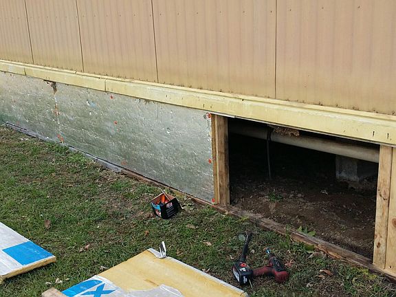 Insulation being installed 