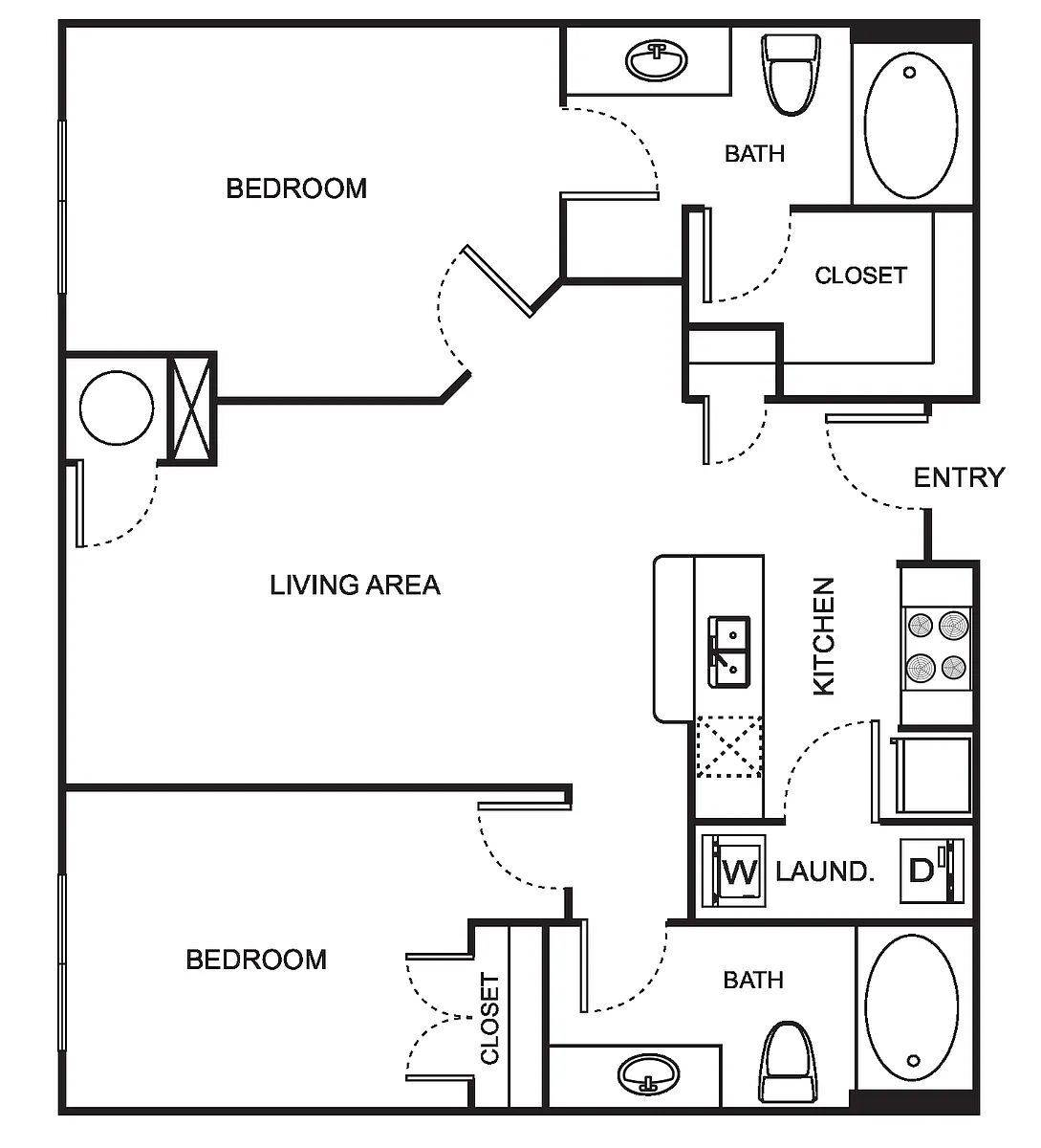Floor plan B0-C Two Bedroom - Harmony