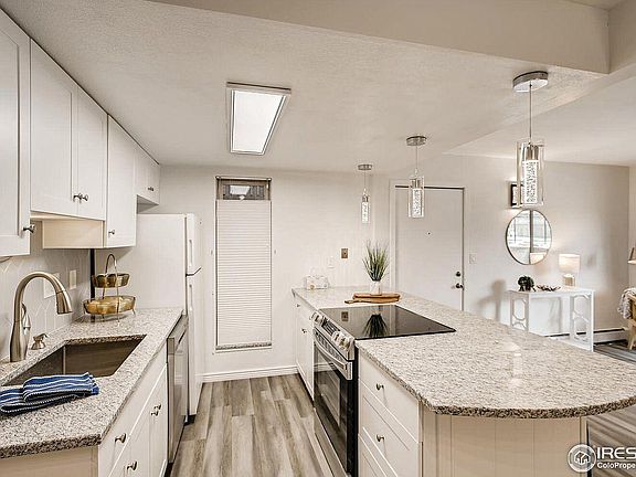Kitchen with large bar/island.