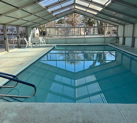 Indoor pool available for use.
