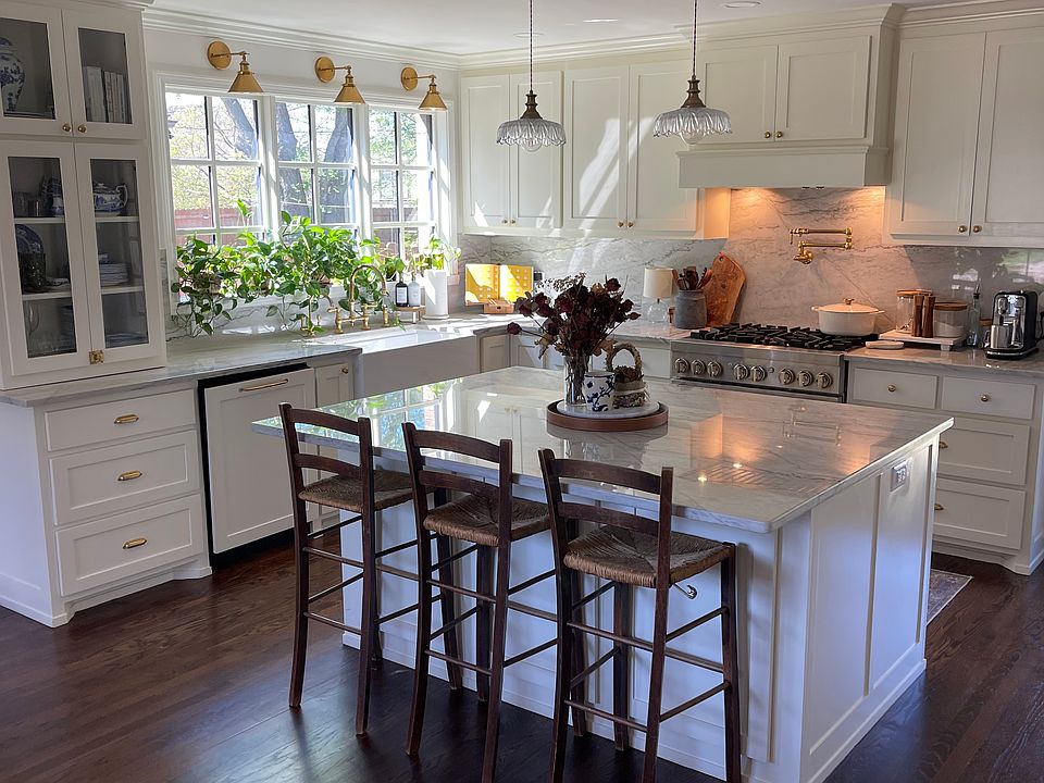 kitchen and island