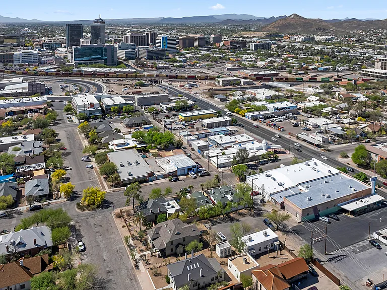 Aerial View of the property looking towards downtown and A Mountain