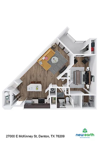 Floor plan A4 1 Bed 1 Bath