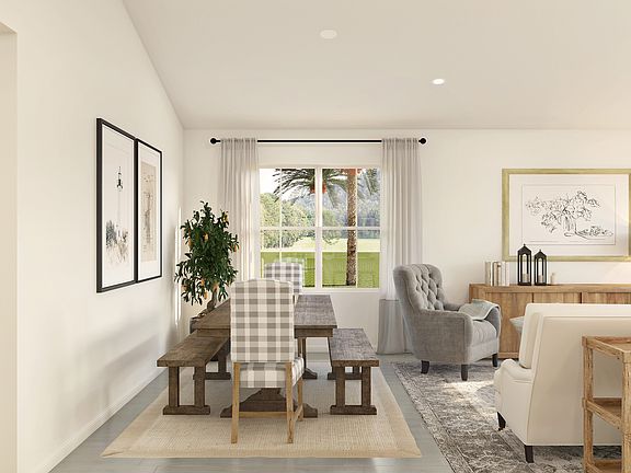 Tile flooring in dining area