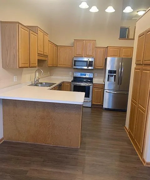 Large kitchen with SS appliances and lots of cabinet space.