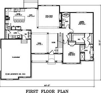 2 Story First Level Floor Plan