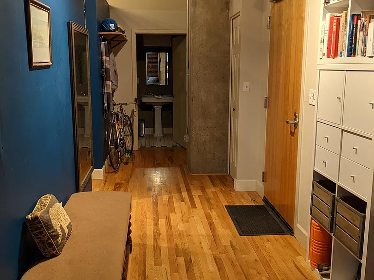 Entry door and hallway