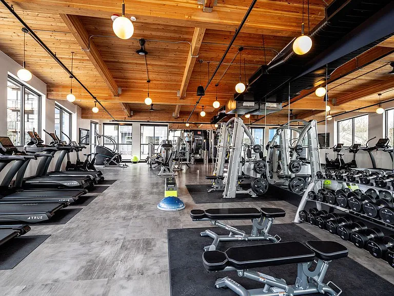 Fitness center with cardio equipment and free-weights