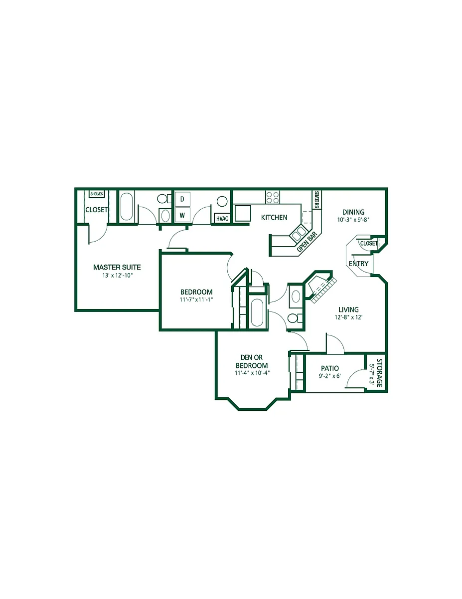 Floor plan 3 Bd/2 Ba (R)