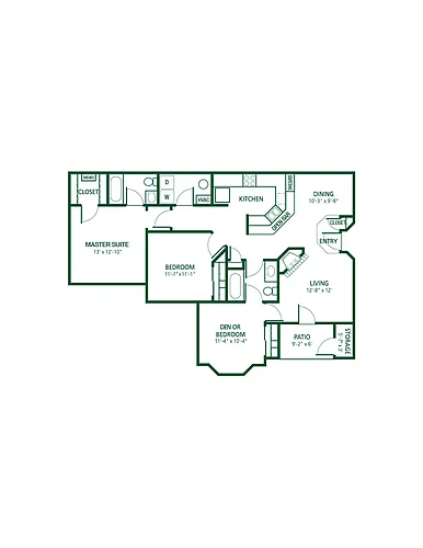 Floor plan 3 Bd/2 Ba (R)