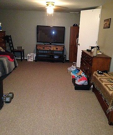 Basement with bathroom and l