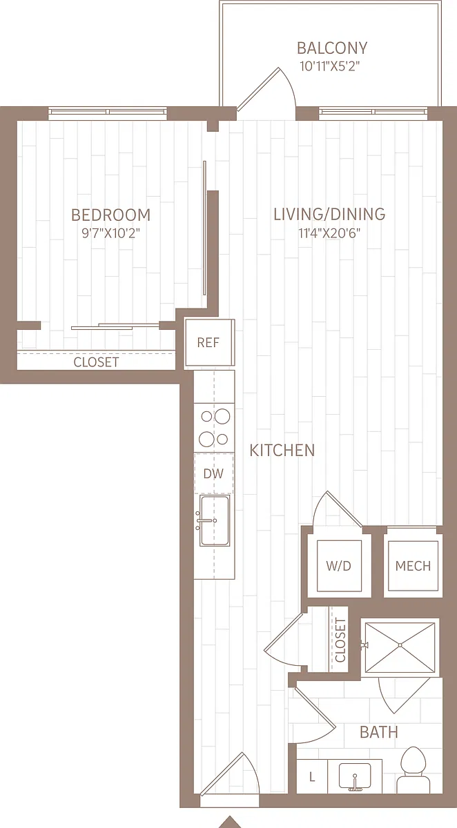 Floor plan 1 Bed/1 Bath-A9